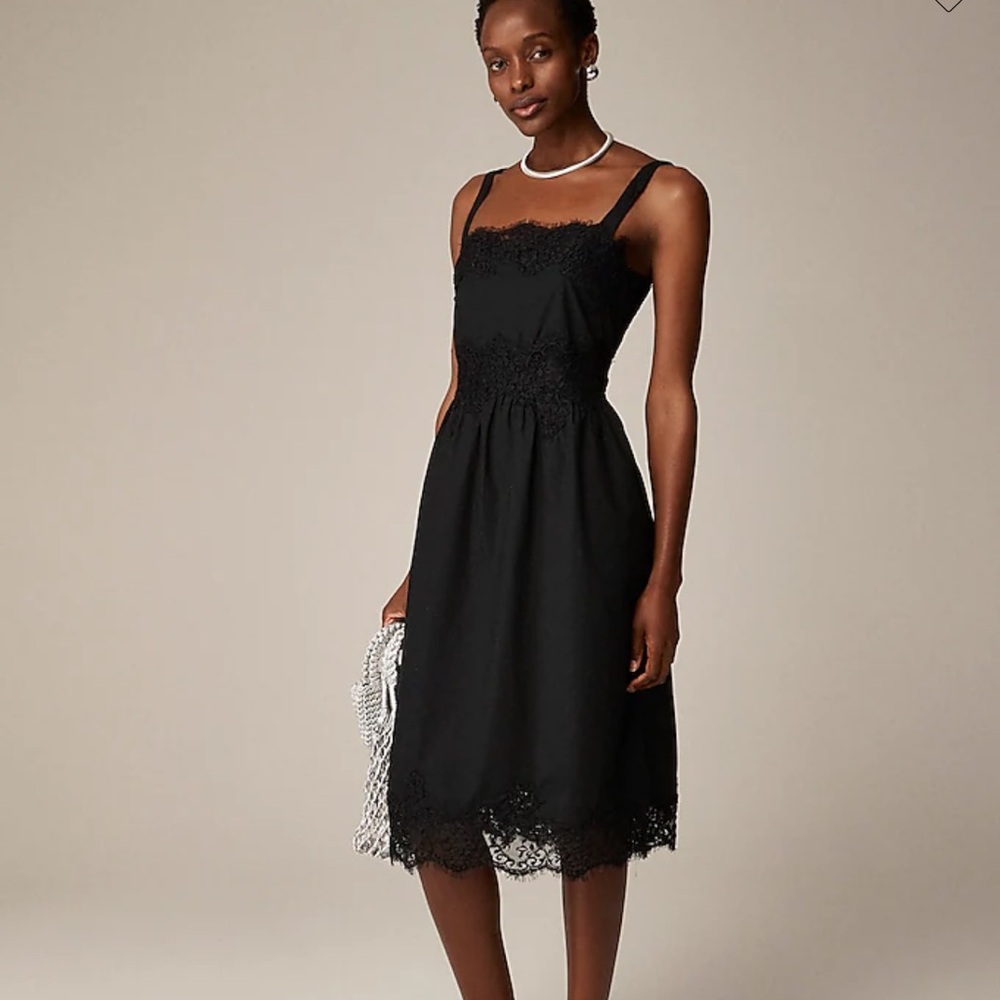 SOLD OUT J CREW black pilomena dress in cotton poplin